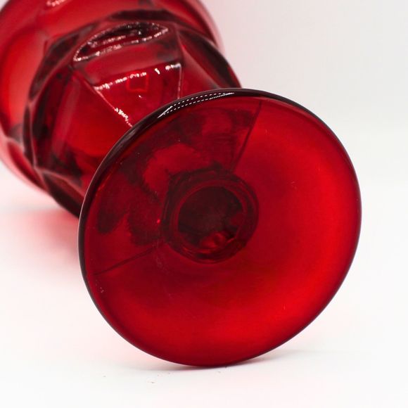 Vintage Fostoria Argus Ruby Red Honeycomb Heavy Glass Wine Cocktail Cordial - Picture 3 of 6